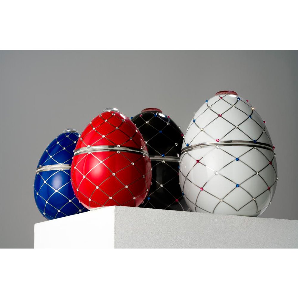 Ladenac Uovo Rosso con Strisce Argento